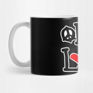 One Love Peace Heart Mug